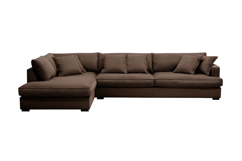Rossita Lyx 4-sits Extra djup Soffa med Schäslong Vänster, Brun Manchester