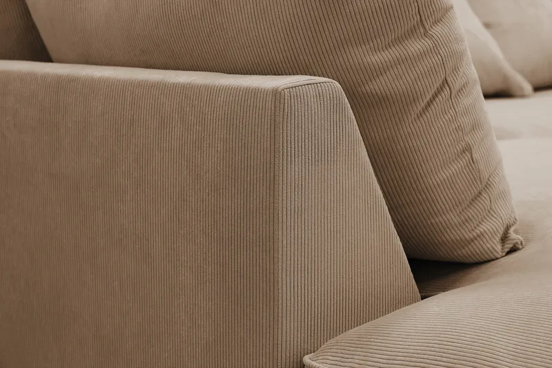 Rossita Lyx 4-sits Extra djup Soffa med Schäslong Vänster - Brun Manchester - Möbler - Soffa - Divansoffa & schäslongsoffa - 4 sits soffa med divan