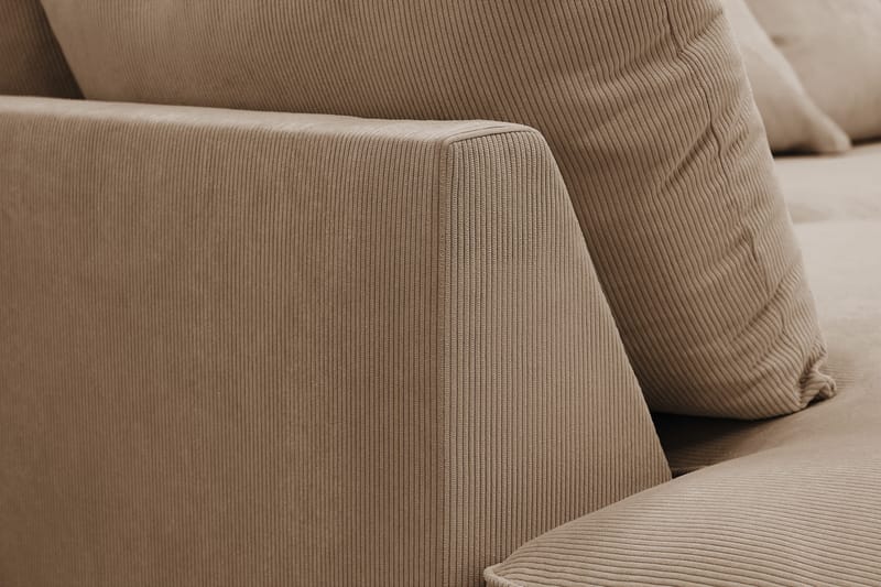 Rossita Lyx 4-sits Extra djup Soffa med Schäslong Vänster - Brun Manchester - Möbler - Soffa - Divansoffa & schäslongsoffa - 4 sits soffa med divan