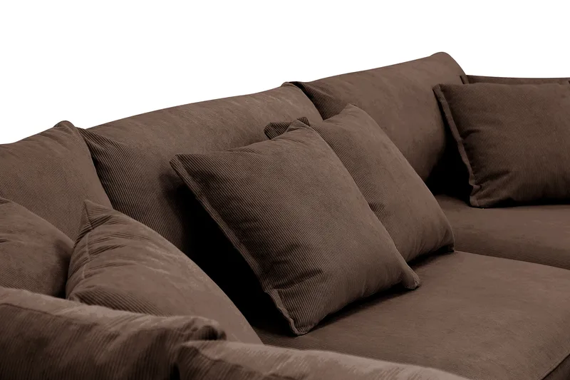 Rossita Lyx 4-sits Extra djup Soffa med Schäslong Vänster - Brun Manchester - Möbler - Soffa - Divansoffa & schäslongsoffa - 4 sits soffa med divan