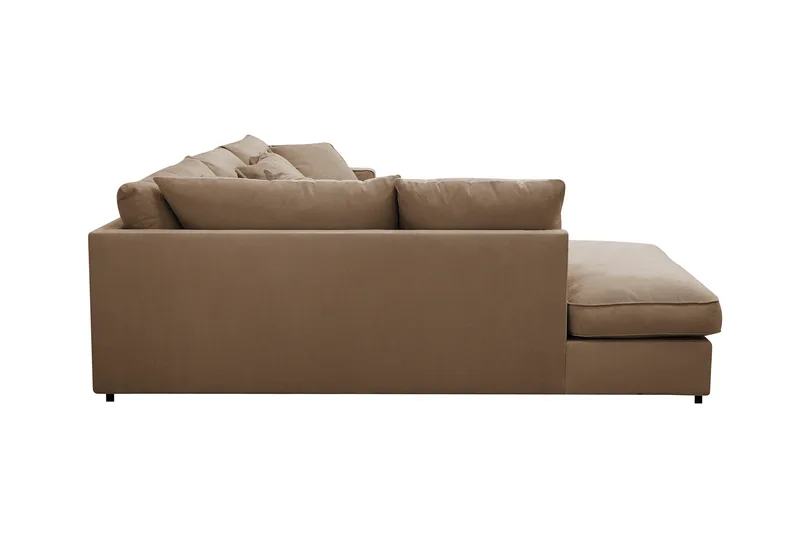 Rossita Lyx 4-sits Extra djup Soffa med Schäslong Vänster - Brun Manchester - Möbler - Soffa - Divansoffa & schäslongsoffa - 4 sits soffa med divan