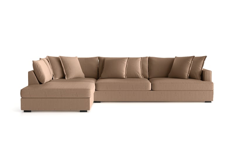 Rossita Lyx 4-sits Extra djup Soffa med Schäslong Vänster - Brun Manchester - Möbler - Soffa - Divansoffa & schäslongsoffa - 4 sits soffa med divan