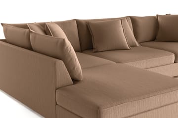 Rossita Lyx 4-sits Extra djup Soffa med Schäslong Vänster - Brun Manchester - Möbler - Soffa - Divansoffa & schäslongsoffa - 4 sits soffa med divan