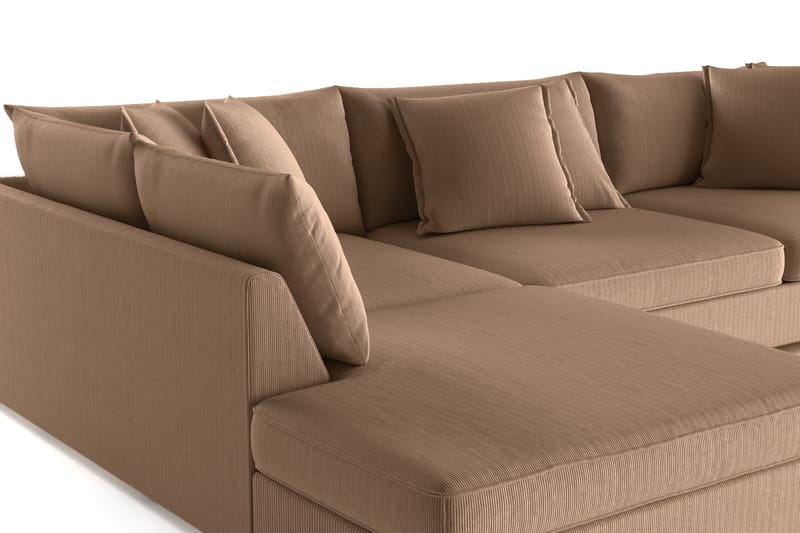Rossita Lyx 4-sits Extra djup Soffa med Schäslong Vänster - Brun Manchester - Möbler - Soffa - Divansoffa & schäslongsoffa - 4 sits soffa med divan