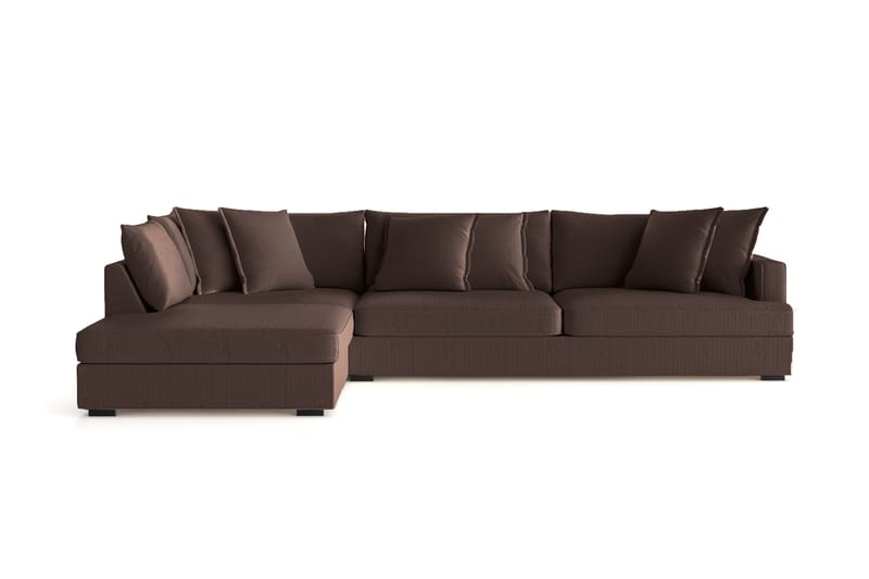 Rossita Lyx 4-sits Extra djup Soffa med Schäslong Vänster - Brun Manchester - Möbler - Soffa - Divansoffa & schäslongsoffa - 4 sits soffa med divan