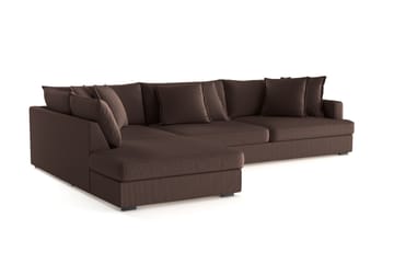 Rossita Lyx 4-sits Extra djup Soffa med Schäslong Vänster - Brun Manchester - Möbler - Soffa - Divansoffa & schäslongsoffa - 4 sits soffa med divan