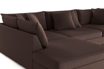 Rossita Lyx 4-sits Extra djup Soffa med Schäslong Vänster - Brun Manchester - Möbler - Soffa - Divansoffa & schäslongsoffa - 4 sits soffa med divan