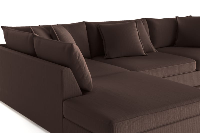 Rossita Lyx 4-sits Extra djup Soffa med Schäslong Vänster - Brun Manchester - Möbler - Soffa - Divansoffa & schäslongsoffa - 4 sits soffa med divan
