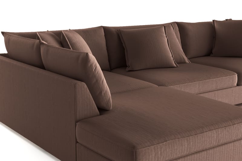 Rossita Lyx 4-sits Extra djup Soffa med Schäslong Vänster - Brun Manchester - Möbler - Soffa - Divansoffa & schäslongsoffa - 4 sits soffa med divan