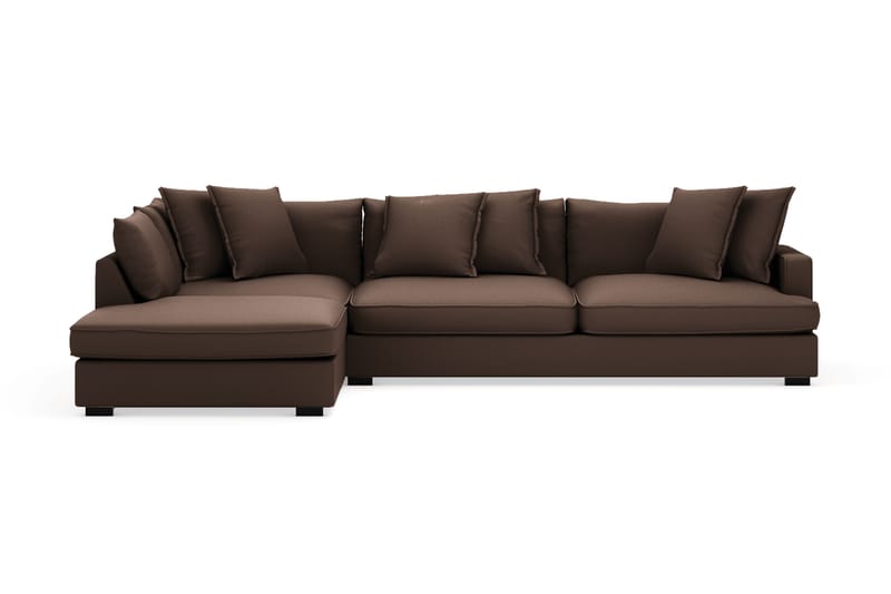 Rossita Lyx 4-sits Extra djup Soffa med Schäslong Vänster, Brun Manchester