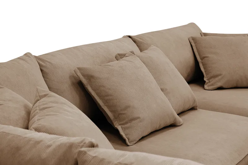 Rossita Lyx 4-sits Extra djup Soffa med Schäslong Vänster - Brun Manchester - Möbler - Soffa - Divansoffa & schäslongsoffa - 4 sits soffa med divan