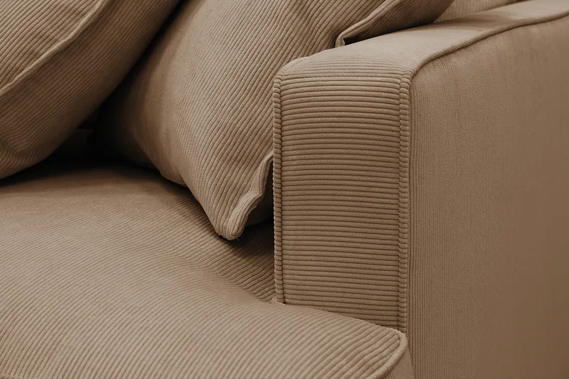 Rossita Lyx 4-sits Extra djup Soffa med Schäslong Vänster - Brun Manchester - Möbler - Soffa - Divansoffa & schäslongsoffa - 4 sits soffa med divan