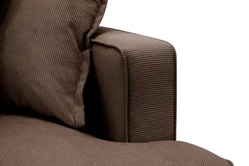 Rossita Lyx 4-sits Extra djup Soffa med Schäslong Vänster - Brun Manchester - Möbler - Soffa - Divansoffa & schäslongsoffa - 4 sits soffa med divan