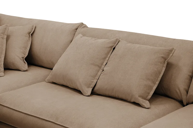 Rossita Lyx 4-sits Extra djup Soffa med Schäslong Vänster - Brun Manchester - Möbler - Soffa - Divansoffa & schäslongsoffa - 4 sits soffa med divan