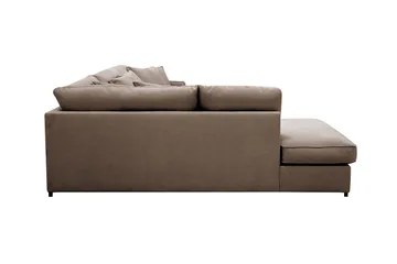 Rossita Lyx 4-sits Extra djup Soffa med Schäslong Vänster - Brun Tyg - Möbler - Soffa - Divansoffa & schäslongsoffa - 4 sits soffa med divan
