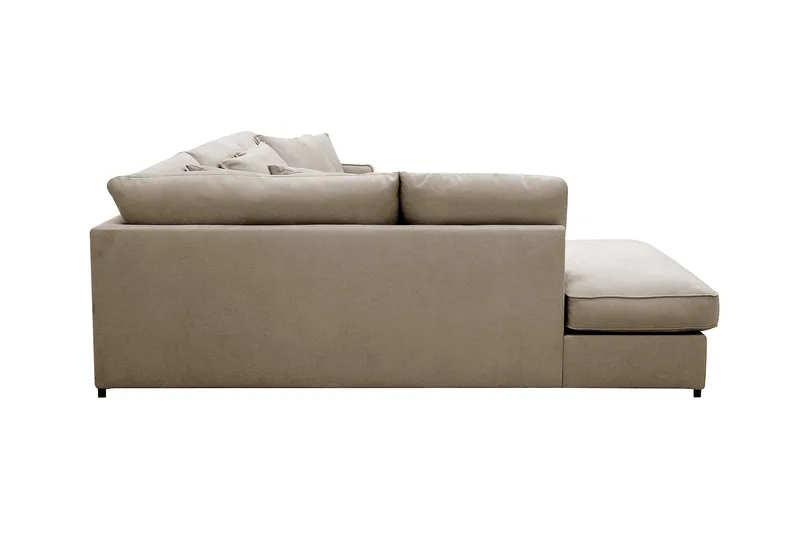 Rossita Lyx 4-sits Extra djup Soffa med Schäslong Vänster - Brun Tyg - Möbler - Soffa - Divansoffa & schäslongsoffa - 4 sits soffa med divan