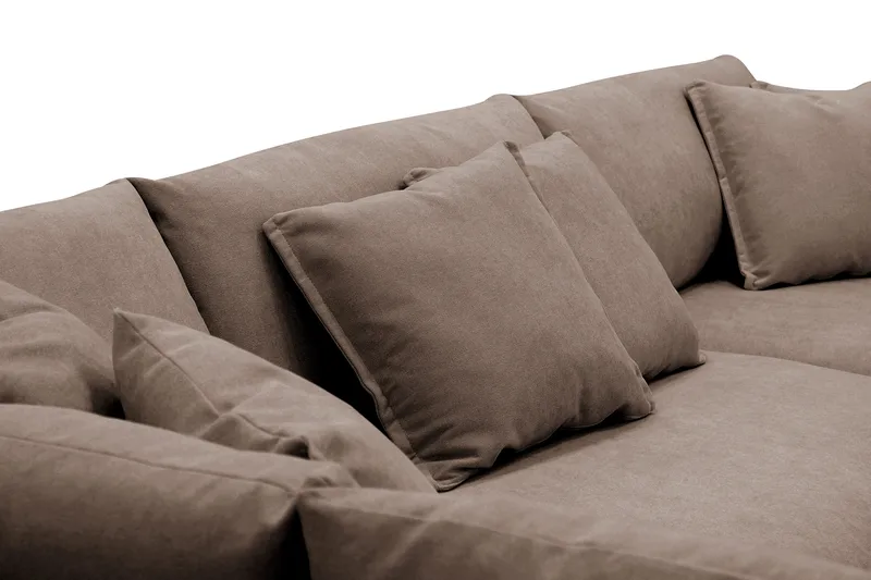 Rossita Lyx 4-sits Extra djup Soffa med Schäslong Vänster - Brun Tyg - Möbler - Soffa - Divansoffa & schäslongsoffa - 4 sits soffa med divan