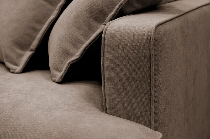 Rossita Lyx 4-sits Extra djup Soffa med Schäslong Vänster - Brun Tyg - Möbler - Soffa - Divansoffa & schäslongsoffa - 4 sits soffa med divan