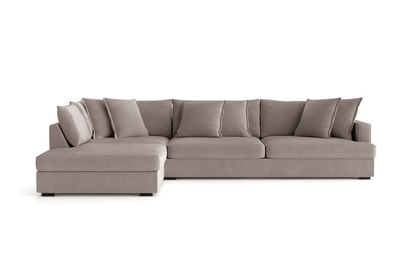 Rossita Lyx 4-sits Extra djup Soffa med Schäslong Vänster - Brun Tyg - Möbler - Soffa - Divansoffa & schäslongsoffa - 4 sits soffa med divan
