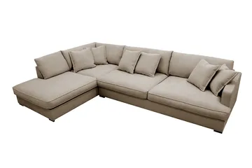 Rossita Lyx 4-sits Extra djup Soffa med Schäslong Vänster - Brun Tyg - Möbler - Soffa - Divansoffa & schäslongsoffa - 4 sits soffa med divan