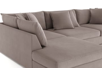 Rossita Lyx 4-sits Extra djup Soffa med Schäslong Vänster - Brun Tyg - Möbler - Soffa - Divansoffa & schäslongsoffa - 4 sits soffa med divan