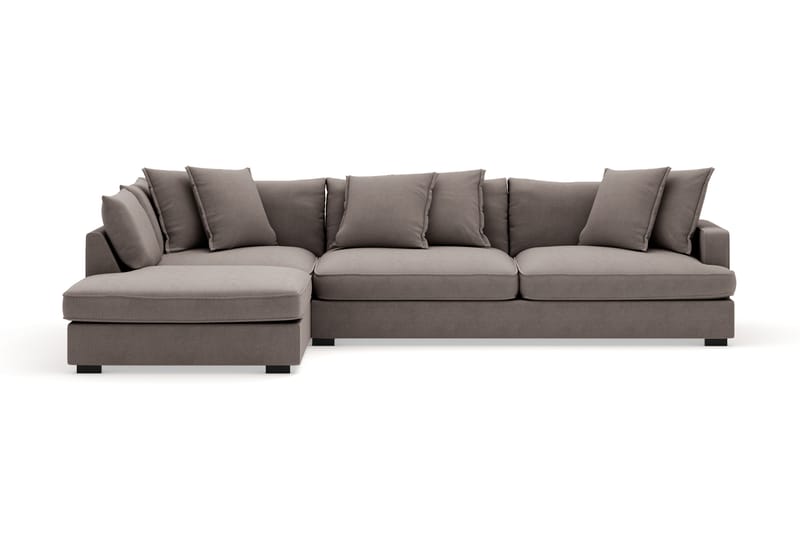 Rossita Lyx 4-sits Extra djup Soffa med Schäslong Vänster, Brun Tyg