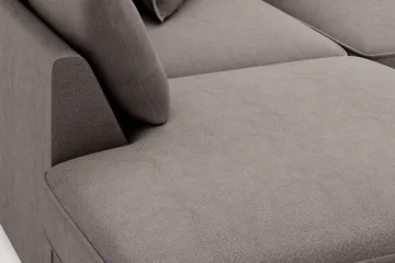 Rossita Lyx 4-sits Extra djup Soffa med Schäslong Vänster - Brun Tyg - Möbler - Soffa - Divansoffa & schäslongsoffa - 4 sits soffa med divan