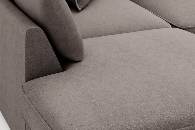 Rossita Lyx 4-sits Extra djup Soffa med Schäslong Vänster - Brun Tyg - Möbler - Soffa - Divansoffa & schäslongsoffa - 4 sits soffa med divan