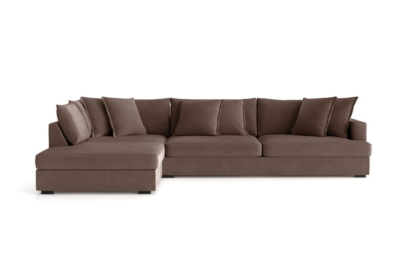 Rossita Lyx 4-sits Extra djup Soffa med Schäslong Vänster - Brun Tyg - Möbler - Soffa - Divansoffa & schäslongsoffa - 4 sits soffa med divan
