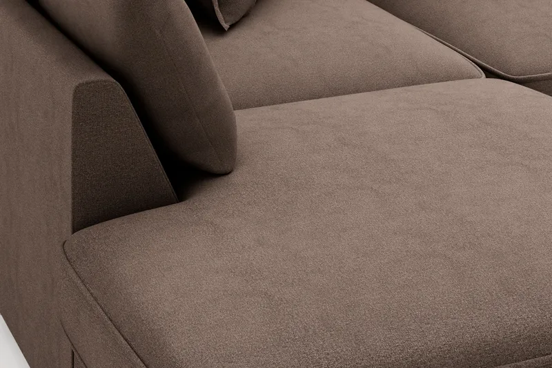 Rossita Lyx 4-sits Extra djup Soffa med Schäslong Vänster - Brun Tyg - Möbler - Soffa - Divansoffa & schäslongsoffa - 4 sits soffa med divan