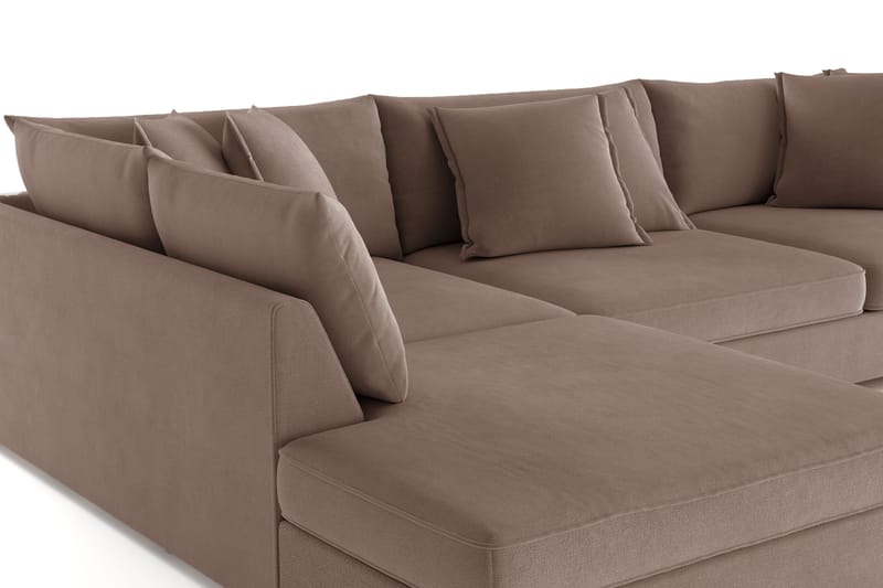 Rossita Lyx 4-sits Extra djup Soffa med Schäslong Vänster - Brun Tyg - Möbler - Soffa - Divansoffa & schäslongsoffa - 4 sits soffa med divan