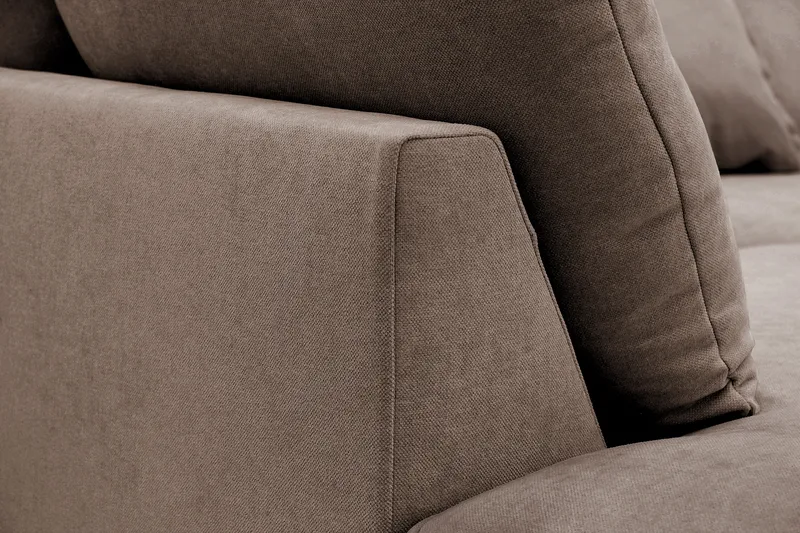 Rossita Lyx 4-sits Extra djup Soffa med Schäslong Vänster - Brun Tyg - Möbler - Soffa - Divansoffa & schäslongsoffa - 4 sits soffa med divan