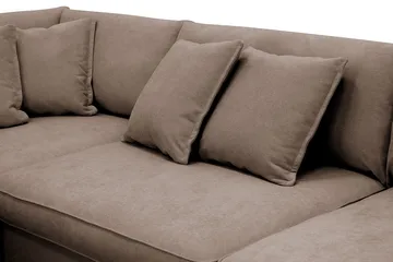 Rossita Lyx 4-sits Extra djup Soffa med Schäslong Vänster - Brun Tyg - Möbler - Soffa - Divansoffa & schäslongsoffa - 4 sits soffa med divan