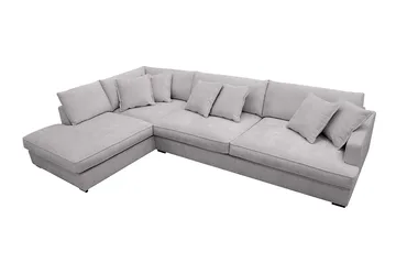 Rossita Lyx 4-sits Extra djup Soffa med Schäslong Vänster - Grå Chenille - Möbler - Soffa - Divansoffa & schäslongsoffa - 4 sits soffa med divan