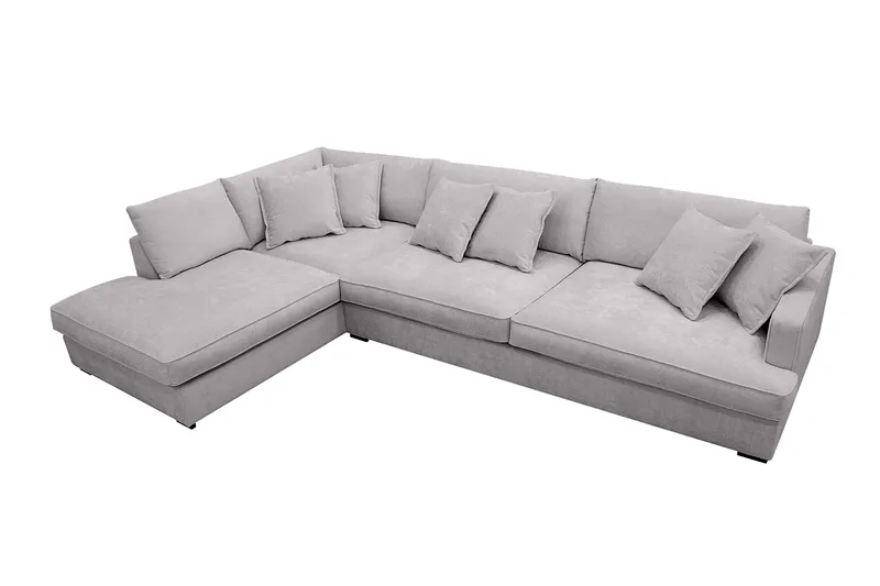 Rossita Lyx 4-sits Extra djup Soffa med Schäslong Vänster - Grå Chenille - Möbler - Soffa - Divansoffa & schäslongsoffa - 4 sits soffa med divan