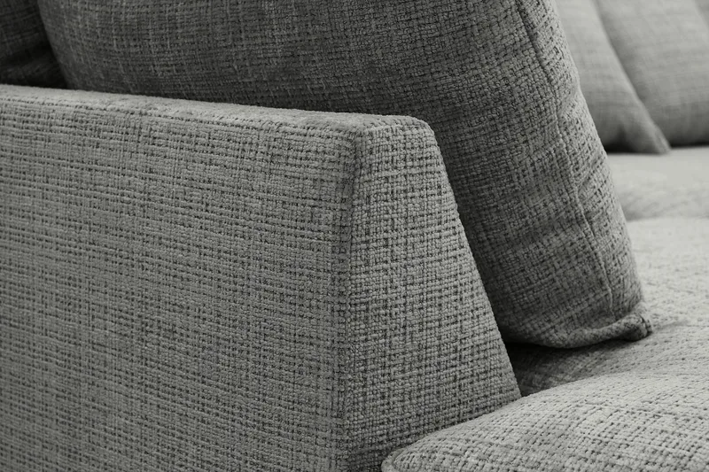 Rossita Lyx 4-sits Extra djup Soffa med Schäslong Vänster - Grå Chenille - Möbler - Soffa - Divansoffa & schäslongsoffa - 4 sits soffa med divan