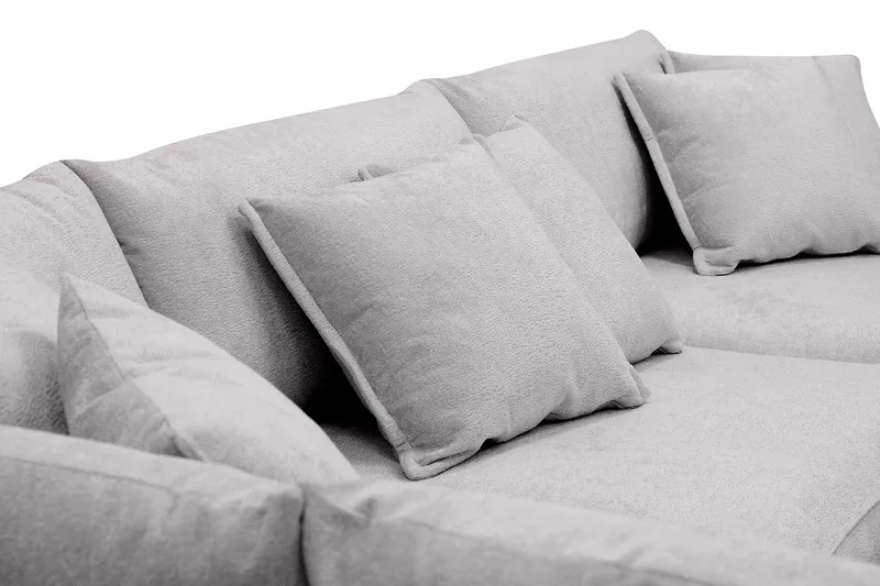 Rossita Lyx 4-sits Extra djup Soffa med Schäslong Vänster - Grå Chenille - Möbler - Soffa - Divansoffa & schäslongsoffa - 4 sits soffa med divan