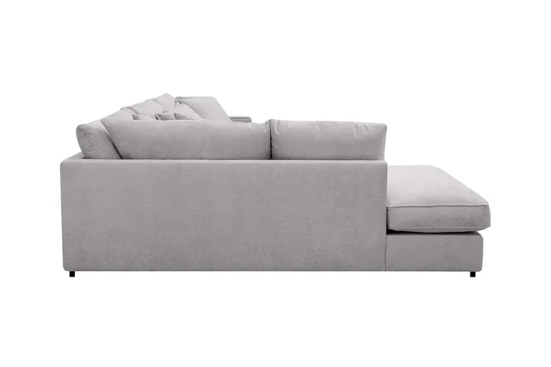 Rossita Lyx 4-sits Extra djup Soffa med Schäslong Vänster - Grå Chenille - Möbler - Soffa - Divansoffa & schäslongsoffa - 4 sits soffa med divan