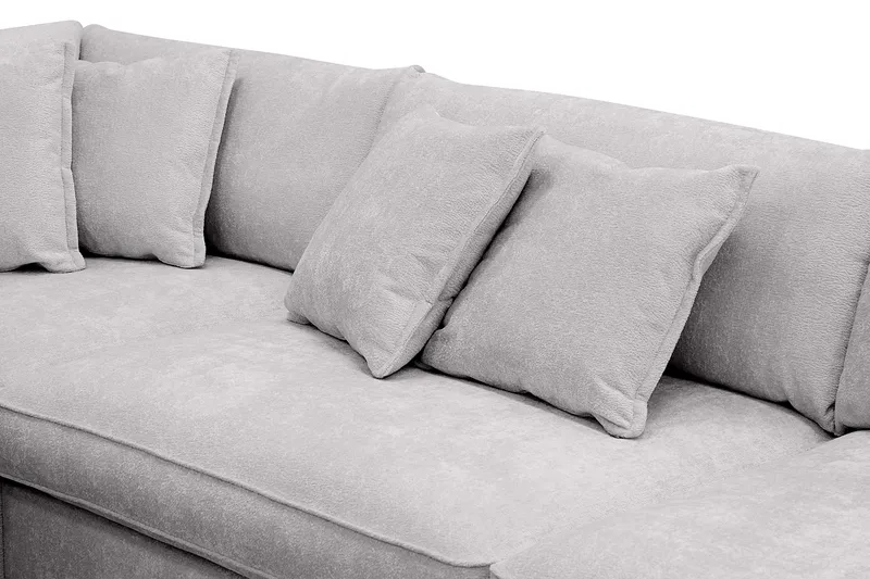Rossita Lyx 4-sits Extra djup Soffa med Schäslong Vänster - Grå Chenille - Möbler - Soffa - Divansoffa & schäslongsoffa - 4 sits soffa med divan
