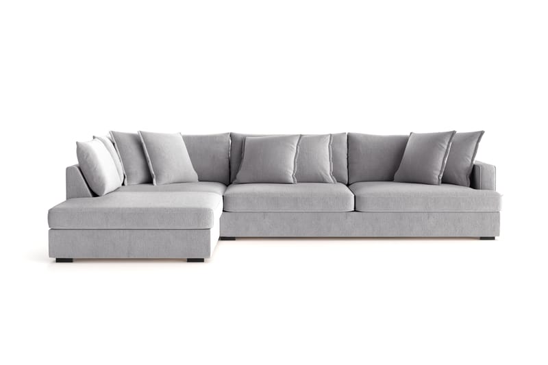 Rossita Lyx 4-sits Extra djup Soffa med Schäslong Vänster - Grå Chenille - Möbler - Soffa - Divansoffa & schäslongsoffa - 4 sits soffa med divan