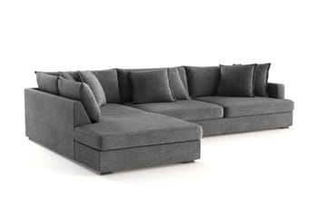 Rossita Lyx 4-sits Extra djup Soffa med Schäslong Vänster - Grå Chenille - Möbler - Soffa - Divansoffa & schäslongsoffa - 4 sits soffa med divan