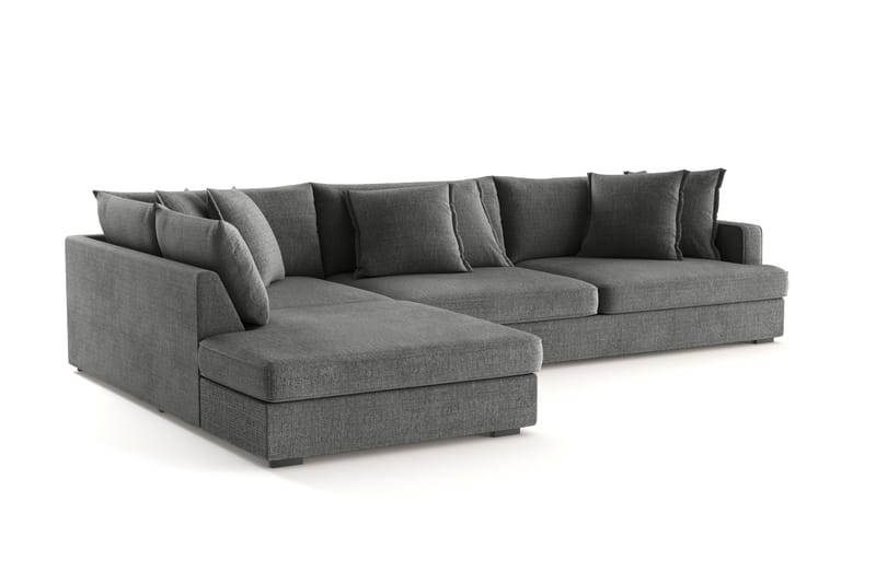 Rossita Lyx 4-sits Extra djup Soffa med Schäslong Vänster - Grå Chenille - Möbler - Soffa - Divansoffa & schäslongsoffa - 4 sits soffa med divan