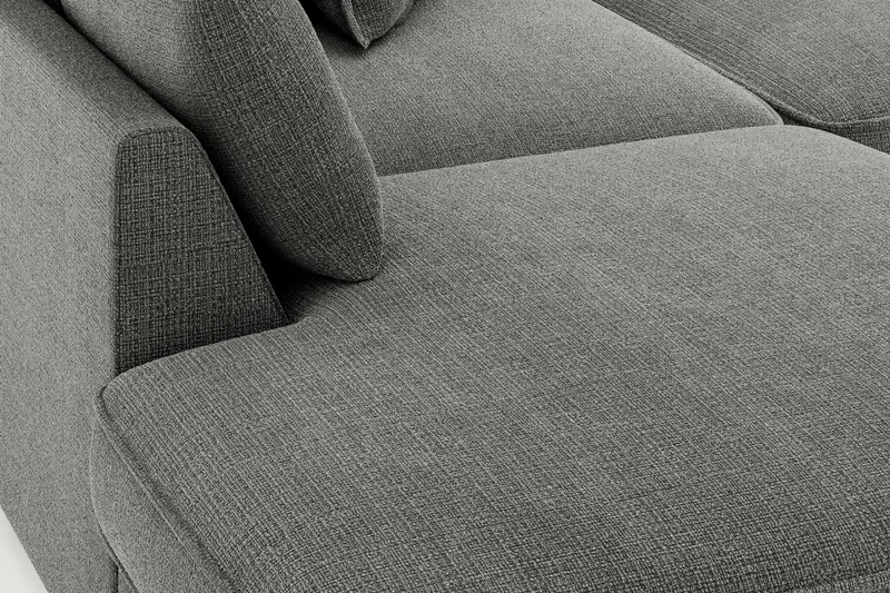 Rossita Lyx 4-sits Extra djup Soffa med Schäslong Vänster - Grå Chenille - Möbler - Soffa - Divansoffa & schäslongsoffa - 4 sits soffa med divan