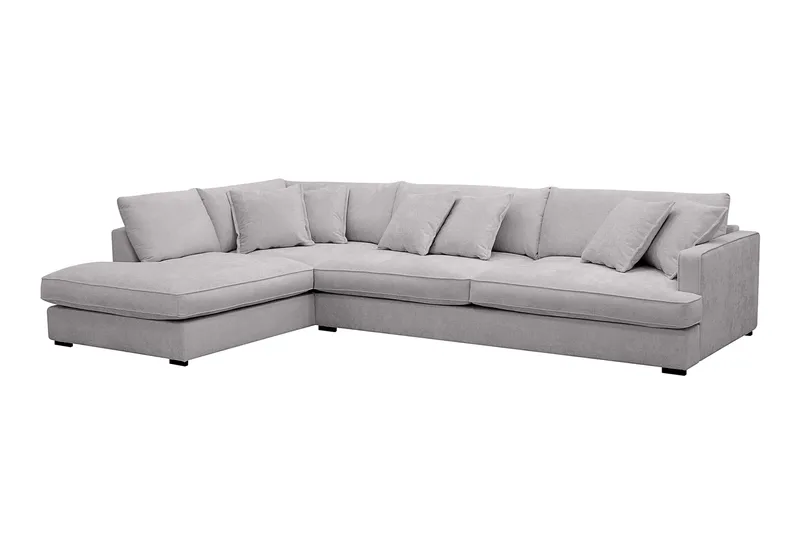Rossita Lyx 4-sits Extra djup Soffa med Schäslong Vänster - Grå Chenille - Möbler - Soffa - Divansoffa & schäslongsoffa - 4 sits soffa med divan
