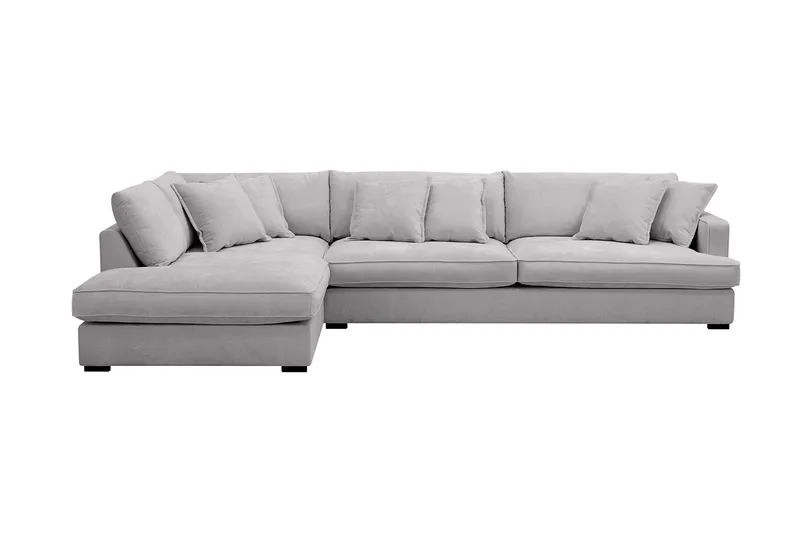 Rossita Lyx 4-sits Extra djup Soffa med Schäslong Vänster - Grå Chenille - Möbler - Soffa - Divansoffa & schäslongsoffa - 4 sits soffa med divan