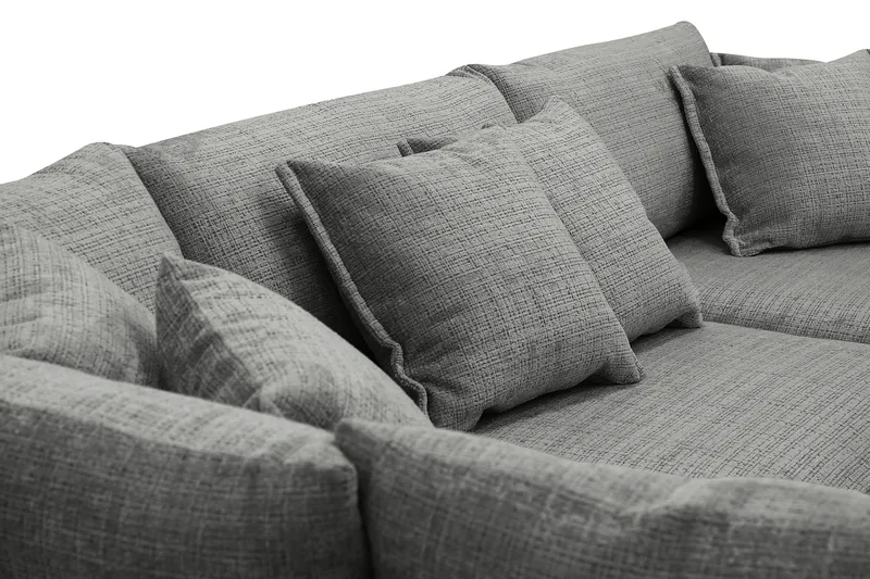 Rossita Lyx 4-sits Extra djup Soffa med Schäslong Vänster - Grå Chenille - Möbler - Soffa - Divansoffa & schäslongsoffa - 4 sits soffa med divan