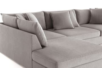 Rossita Lyx 4-sits Extra djup Soffa med Schäslong Vänster - Grå/Brun Chenille - Möbler - Soffa - Divansoffa & schäslongsoffa - 4 sits soffa med divan