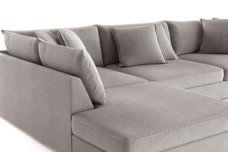 Rossita Lyx 4-sits Extra djup Soffa med Schäslong Vänster - Grå/Brun Chenille - Möbler - Soffa - Divansoffa & schäslongsoffa - 4 sits soffa med divan