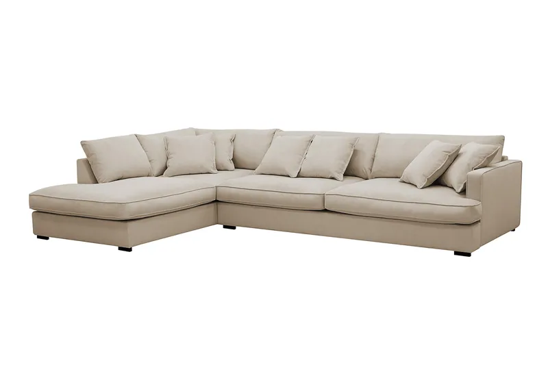 Rossita Lyx 4-sits Extra djup Soffa med Schäslong Vänster - Greige Manchester - Möbler - Soffa - Divansoffa & schäslongsoffa - 4 sits soffa med divan