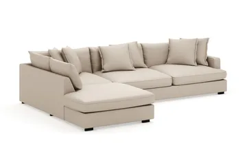 Rossita Lyx 4-sits Extra djup Soffa med Schäslong Vänster - Greige Manchester - Möbler - Soffa - Divansoffa & schäslongsoffa - 4 sits soffa med divan